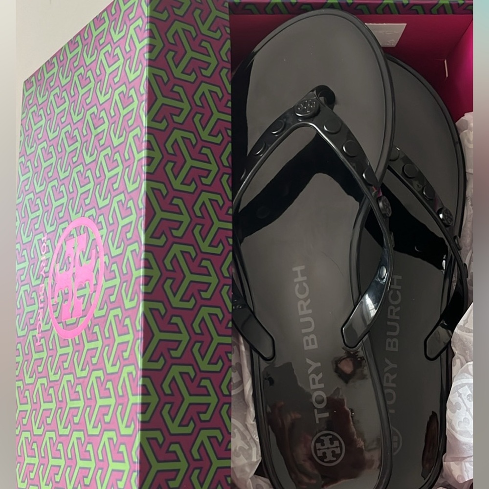 Studded Black Tory Birch Size 7 Sandals